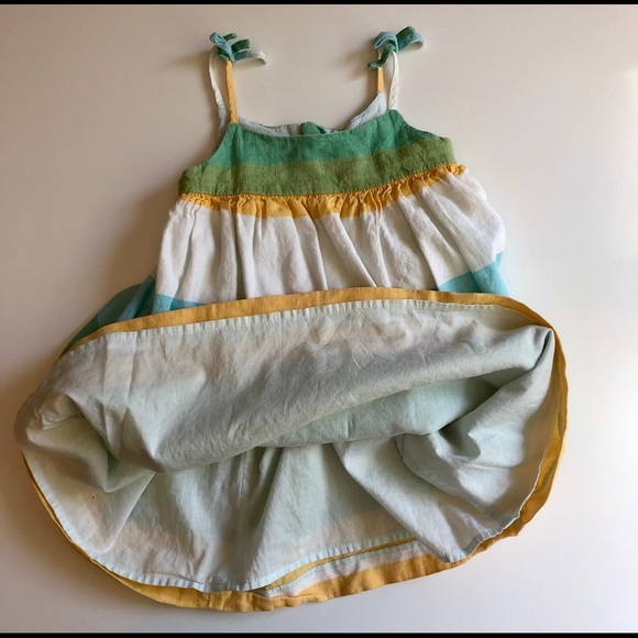Linen Baby Gap Midi Striped Sundress 12-18Mos - Picture 4 of 4
